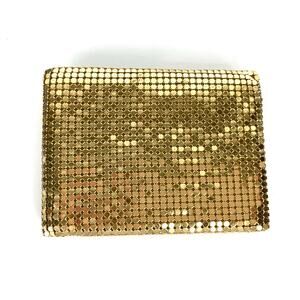 Vintage Duramesh Gold Tone Metal Mesh BiFold Wallet Coin Pocket With Snap